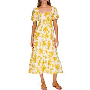 Faithfull the Brand Linen Gamora Midi Dress XS